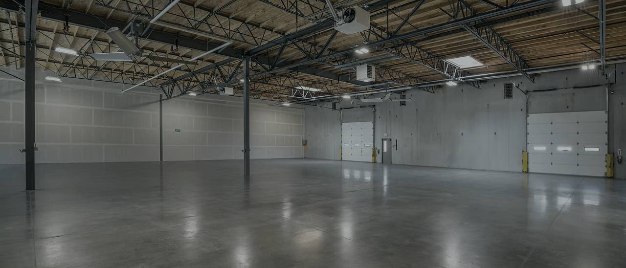 Interior of a small-bay industrial building